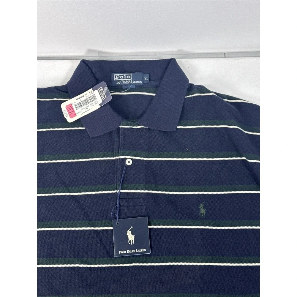 Polo by Ralph Lauren Polo Shirt Long Sleeve Striped Vintage NWT Size XL